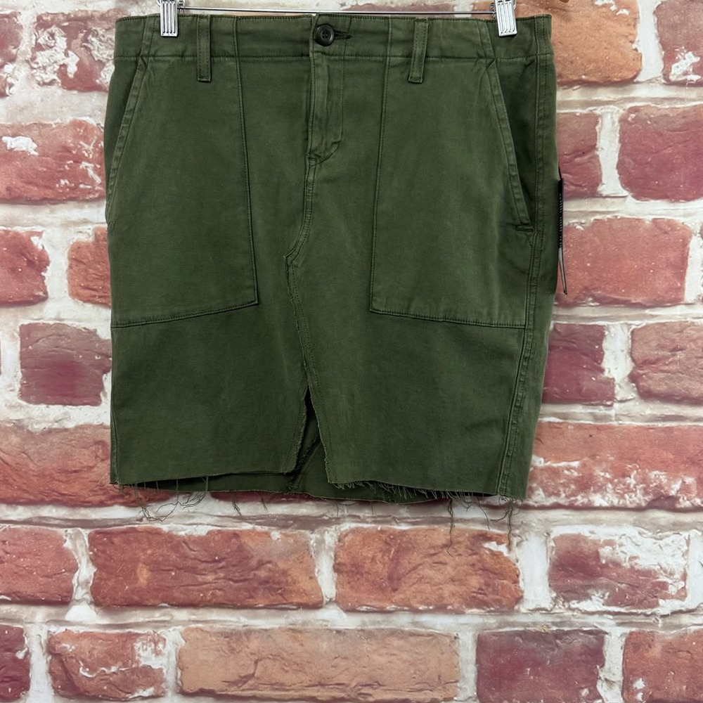 Hudson Luna Military Lulu Cargo Skirt Women's 29 Green Raw Edge Utility Casual - Picture 9 of 11